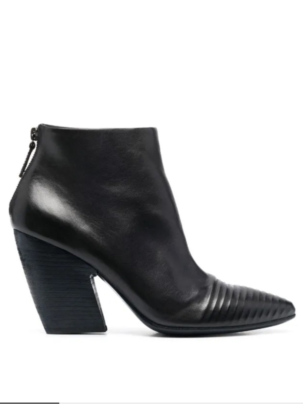 Marsell Black Leather Ankle Boots Buckle Size 37.5